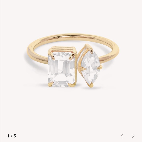 Double Date Toi Et Moi Topaz Ring- solid gold - Picture 1 of 8